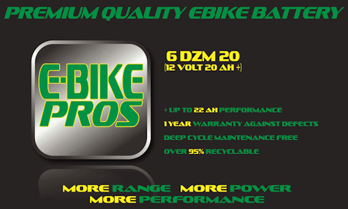 Battery 12V20AH 6DZM20 EBIKE PROS